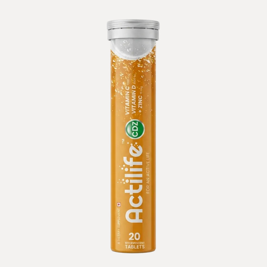 Actilife CDZ Effervescent Tablets 20s — Vitamin C, D & Zinc Immunity Support, Orange Flavour


