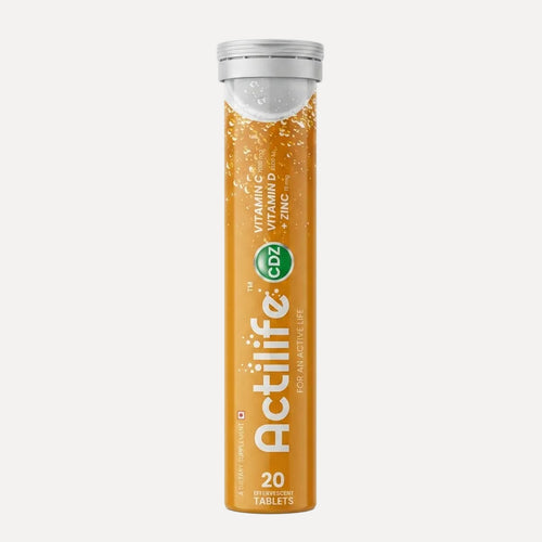 Actilife CDZ Effervescent Tablets 20s — Vitamin C, D & Zinc Immunity Support, Orange Flavour


