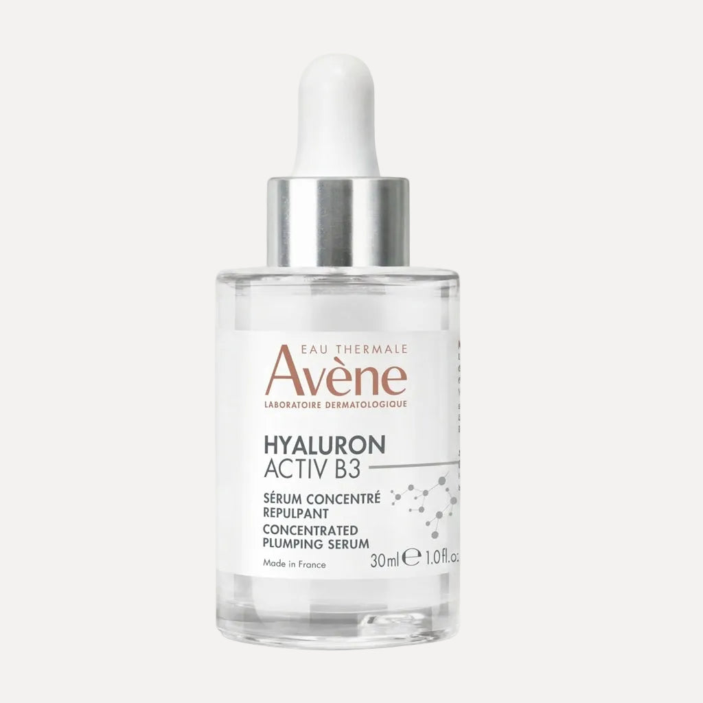 Avene Hyaluron Activ B3 serum bottle on a white background