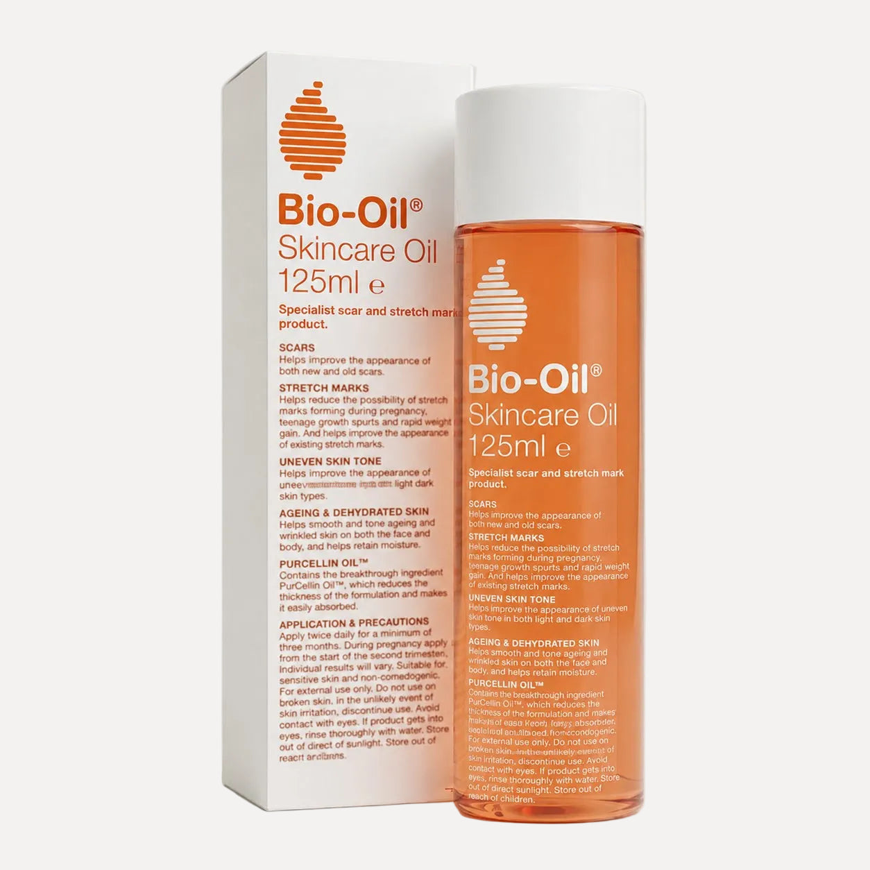 Bio-Oil Skincare Oil 125ml bottle with PurCellin Oil formula for scars, stretch marks, and uneven skin tone

