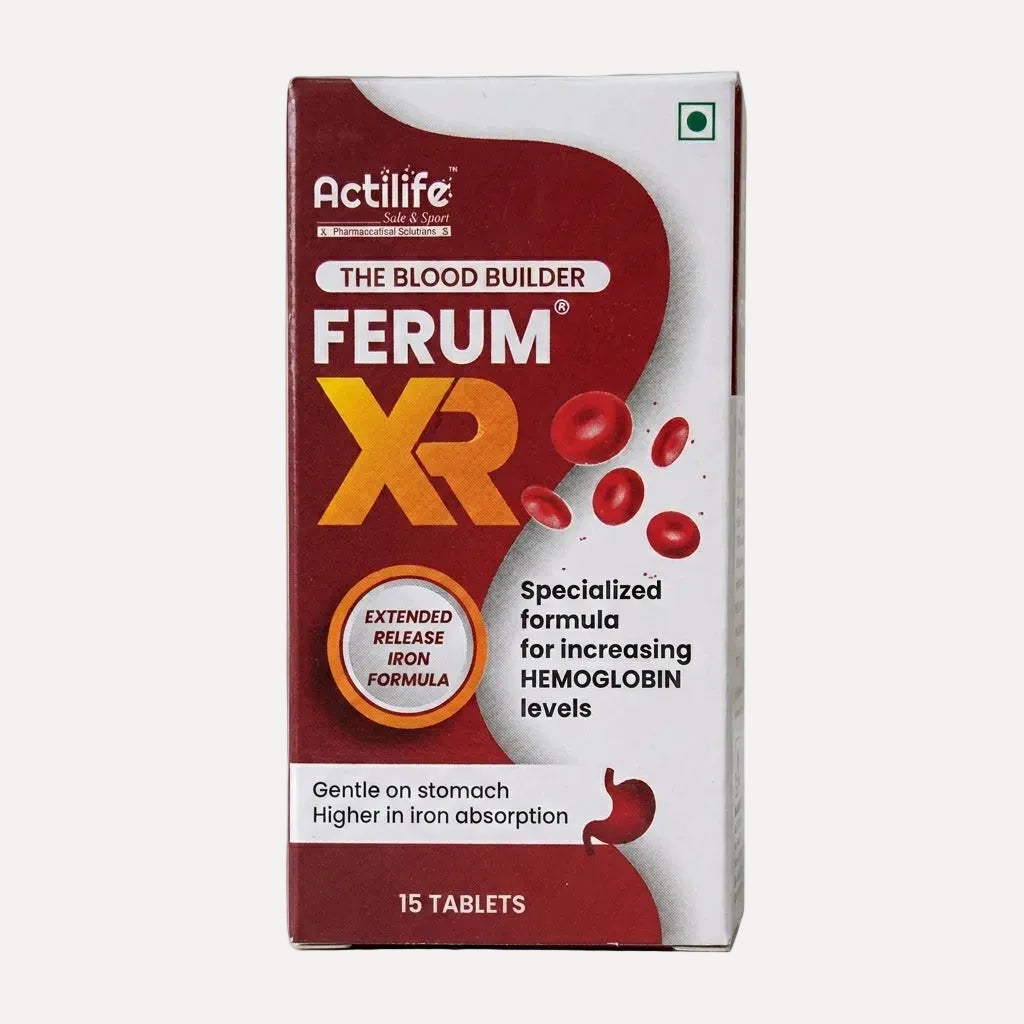 Actilife Ferum XR Extended-Release Iron Tablets – 15 tablets, specialized formula to support hemoglobin levels and red blood cell formation, gentle on the stomach