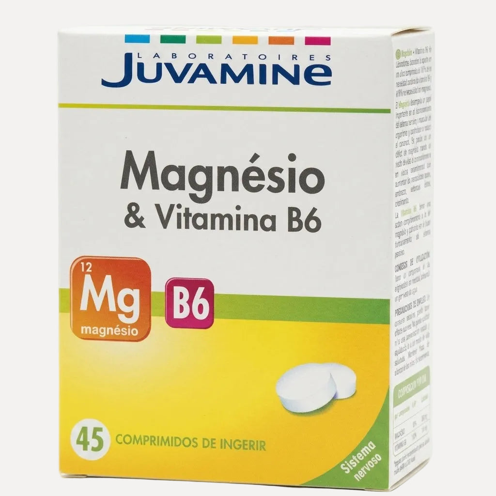 Juvamine Magnesium 300mg + B6 45 Tablets – supplement for muscle function, energy, and stress support