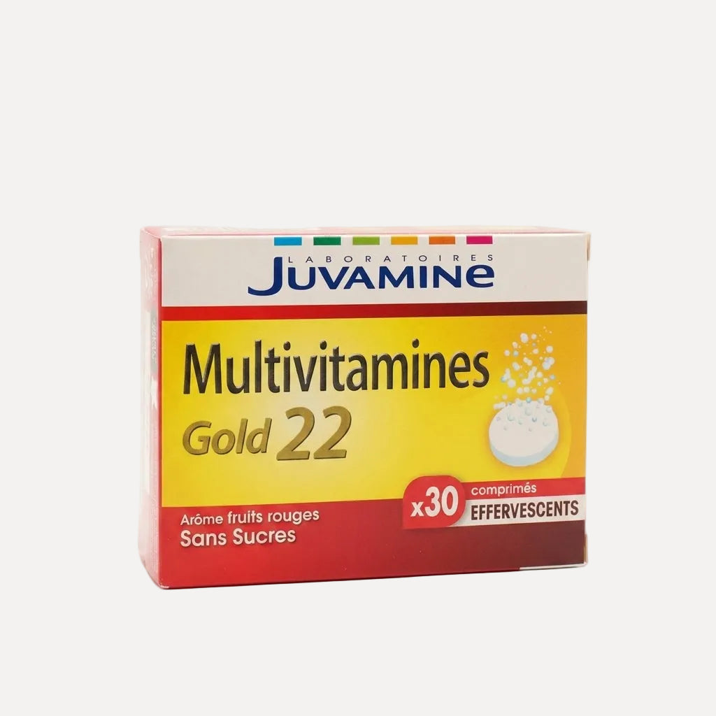 Juvamine Multivitamins Gold 22 Effervescent 30 Tablets – 12 vitamins and minerals for energy and immune support