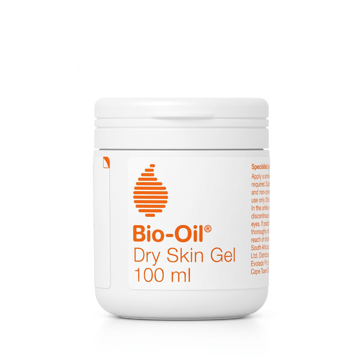 LYX Bio-Oil Dry Skin Gel 100ml in a white jar with orange branding for intensive moisturizing treatment