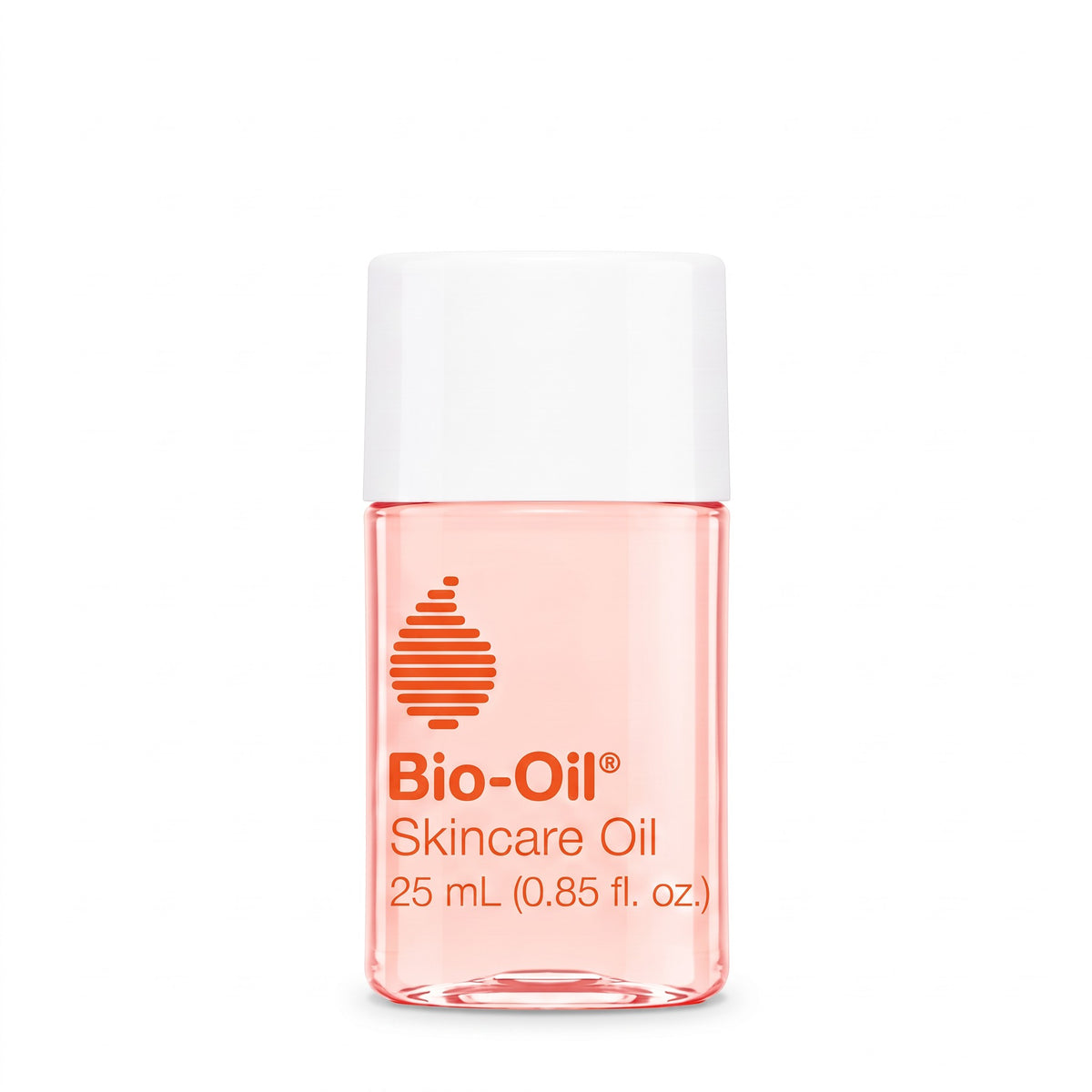 LYX Bio-Oil Skincare Oil 25ml bottle with clear pink liquid and white cap for scar and stretch mark treatment