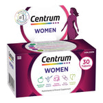 LYX Centrum Multivitamin Women 30 tablets box featuring purple and white branding with nutritional benefit icons