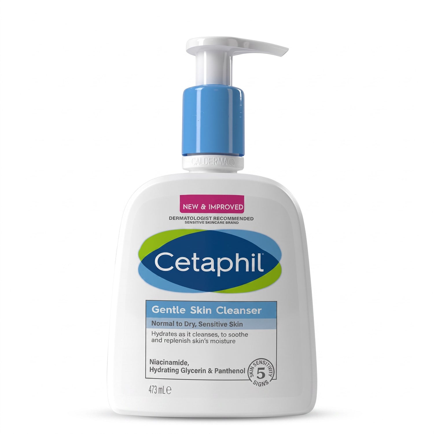 LYX Cetaphil Gentle Skin Cleanser 473ml bottle with blue pump dispenser for normal to dry sensitive skin