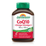 LYX Jamieson CoQ10 and Omega-3 supplement bottle for heart health and migraine prevention
