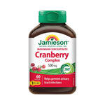 LYX Jamieson Cranberry Complex 500mg capsules bottle for urinary tract health support with cranberry and D-mannose.