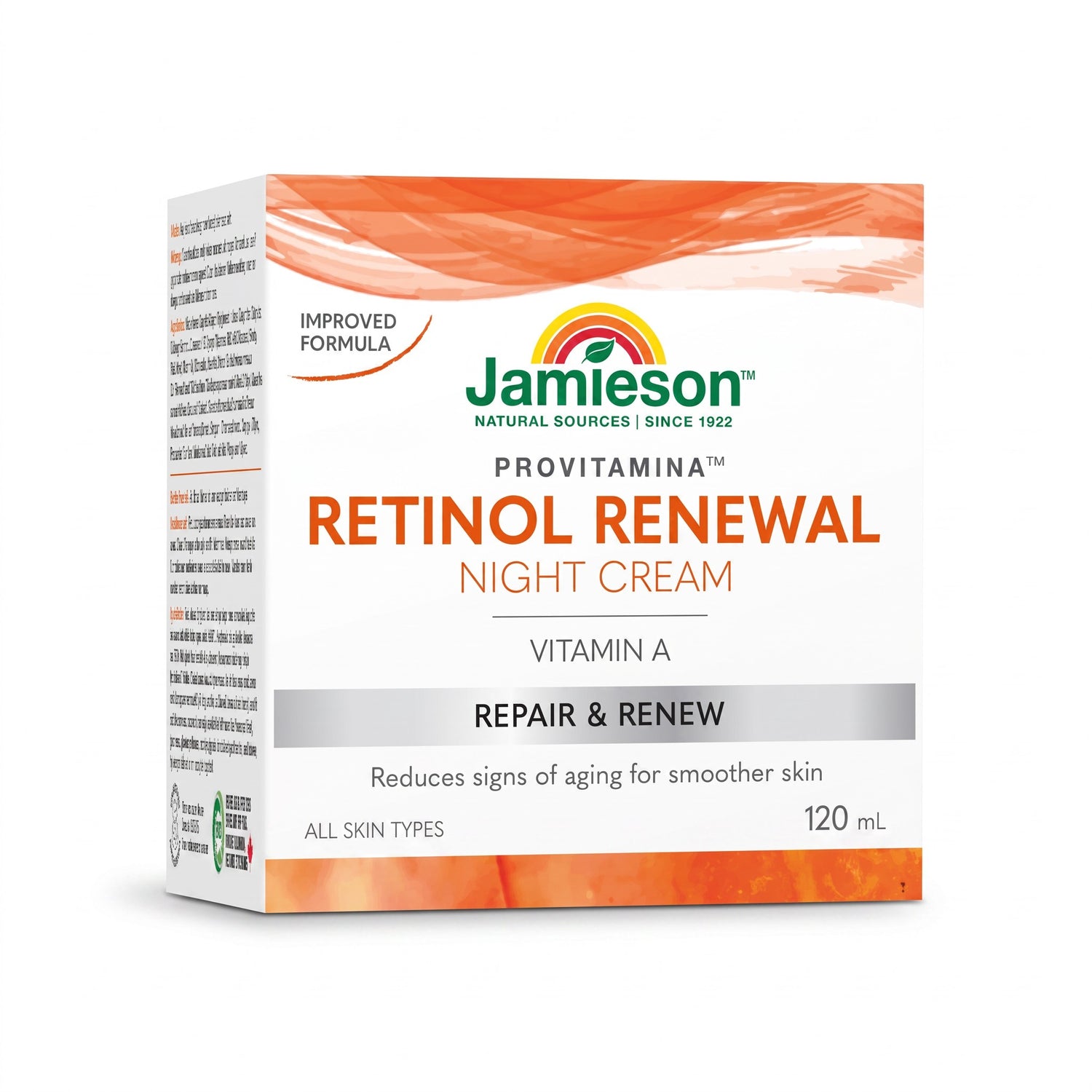 LYX Jamieson Retinol Renewal Night Cream 120ml box featuring orange and white packaging for anti-aging skincare