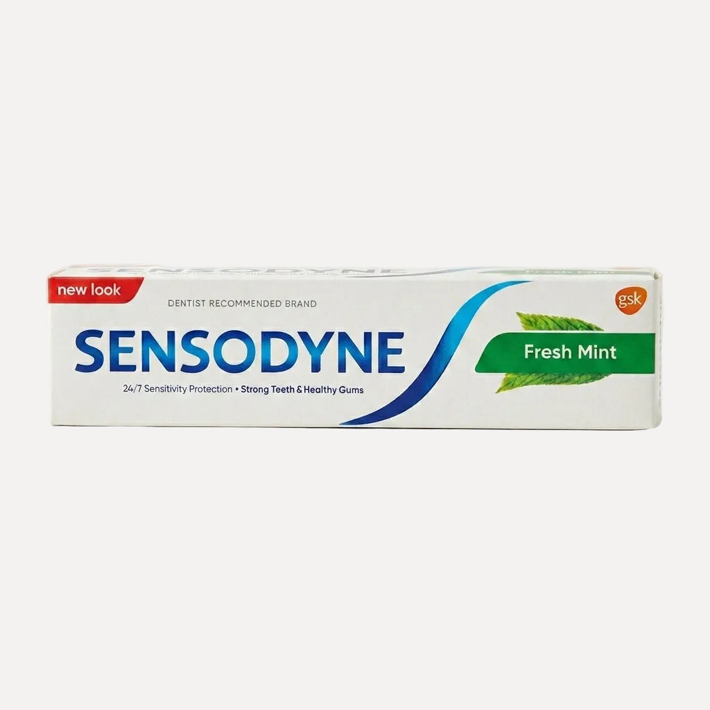 Sensodyne Fresh Mint 75ml – fluoride toothpaste with potassium nitrate for sensitive teeth and fresh breath
